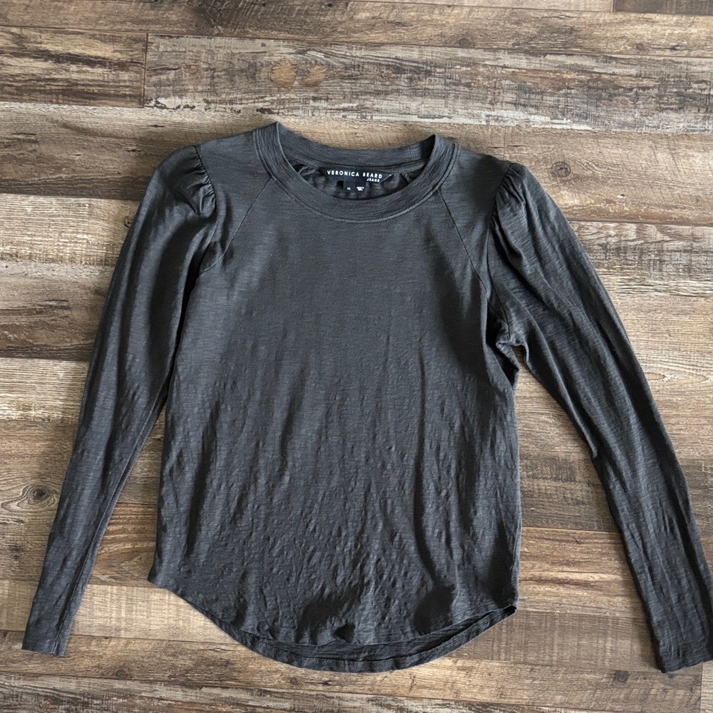 Veronica Beard Charcoal Long Sleeve Tee